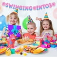 thumbnail image 6 of Spider Theme 3rd Birthday Banner, Pre-strung Swinging into 3 Banner, Ghost Spider 3rd Birthday Decorations Party Supplies for Kids, Third Decor for 3 Year Old Boys Girls(Pink and Blue), 6 of 7