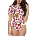 thumbnail image 2 of Goofa Squirrel In The Forest Printed Women Rash Guard Short Sleeve,Tummy control Swimsuit Surfing Swimsuit Bathing Suit One Piece Swimsuit UPF 50-XX-Large, 2 of 9