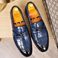 thumbnail image 5 of Mens Leather Dress Shoes Casual Comfort Loafers Fashion Classic Business Shoes Non-slip Breathable Driving Shoes Blue 6.5 US, 5 of 7