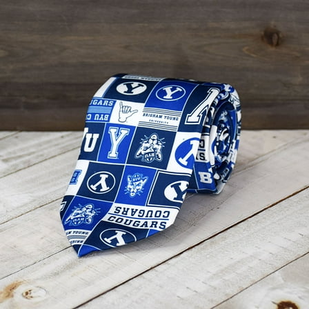Fan Frenzy BYU Cougars Logos Officially Licensed 62" Microfiber Men's Tie