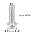 thumbnail image 3 of Uxcell M6 x 0.79'' Hex Socket Round Head Screw Fasteners Bolts 304 Stainless Steel  Silver Tone 10PCS, 3 of 3