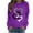 01 Purple, variant on Fewfanhot Womens Tops Love Heart Printed Long Sleeve Crewneck Casual Loose Vintage FLower Graphic Pullover Tops