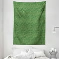 thumbnail image 1 of Abstract Green Tapestry, Futuristic Grid Pattern of Lines with Dotted Ends, Wall Hanging for Bedroom Living Room Dorm Decor, 60W X 80L Inches, Hunter Green Pale Green Charcoal Grey, by Ambesonne, 1 of 2