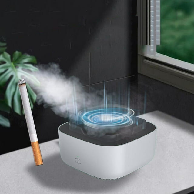 LSLJS Soot-free Ashtray for Cigarettes, Multifunctional Ash Tray for Indoor Home Office, Small Negative Indoor Atmospheric Purifiers, Ashtray Purifier