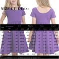 thumbnail image 3 of TQWQT Girls Dresses Summer Cute Plain Dress Size 10-12 Kids Crewneck Party Dress Short Sleeve Girls Sundress Tween Girls T-Shirt Dress with Pockets Light Purple 120, 3 of 8