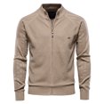 thumbnail image 2 of DPTALR Cardigan à Fermeture Éclair pour Hommes Col Montant Tricoté Manches Longues, 2 of 5