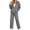Dark Gray, variant on Women's Plus Size Zip Hoodie and Wide Leg Pants Set, Fleece Lined 2-Piece Tracksuit Loungewear