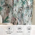 thumbnail image 6 of Palm Leaves Semi Sheer Curtains Drapes for Living Room,Bedroom,French Doors Window 63 Inches Long,Turquoise Tropical Leaf Botanical Retro Spring Rod Pocket Chiffon Curtain Voile Drapery Panel, 6 of 8