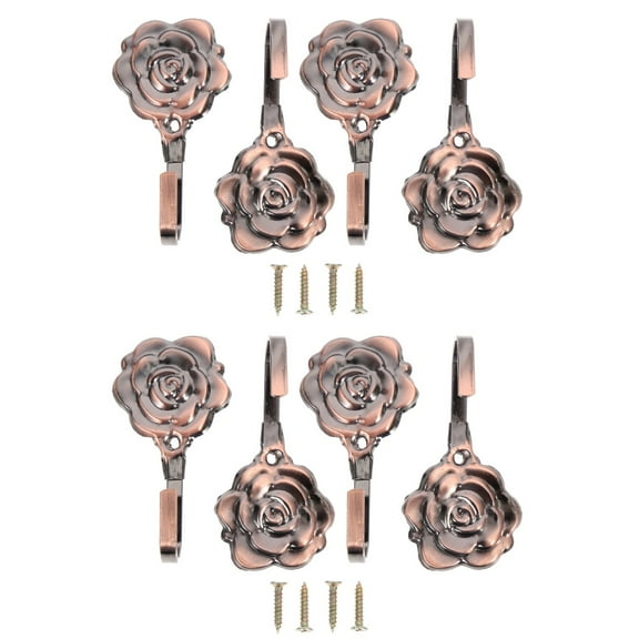 2 Pack Removable Rose Hook Wall Mounted Curtain Holders Lasting Accessories