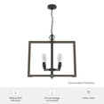 thumbnail image 7 of Hunter - Woodburn 4-light Noble Bronze, Extra Large Pendant Light, Dimmable, Modern Style, Rectangle Shaped, for Bedrooms, Dining, Living Rooms - 19808, 7 of 7