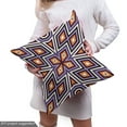 thumbnail image 4 of Ambesonne Geometric Fabric by the Yard Upholstery, Retro Mesh Composition, 2 Yards, Orange Lavender, 4 of 4