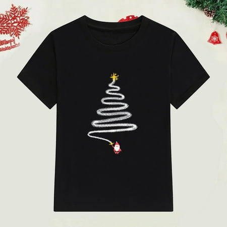 

Hesxuno Matching Family Shirt Christmas T-Shirts for Family Couple Outfit Tee Parent-Child Short Sleeves Christmas Top