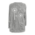 thumbnail image 4 of hotojiny Winter Warm Tops for Women Lounge Fleece Fuzzy Soft Pullover Shirts Comfy Long Sleeve Tops with Pockets, 4 of 4