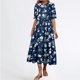 thumbnail image 1 of Puntoco Nuevo Vestido Floral De Margaritas Con Cuello Redondo Y Manga Corta De Verano Para Mujer, Azul L,Regalos Para Mujer Joven, 1 of 6