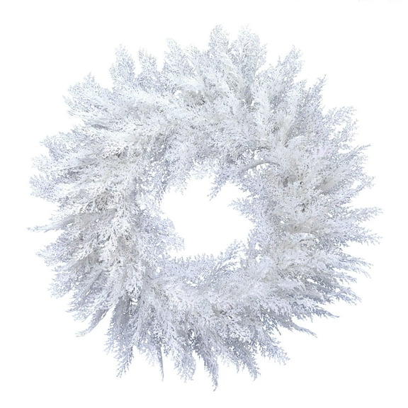 Vickerman 48" Flocked Cedar Pine Artificial Christmas Wreath, Unlit