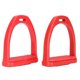 thumbnail image 1 of 1 Pair Horse Stirrups Rubber Pad Slip Resistance Professional Engineering Plastics Stirrups for Horse Riding Red L, 1 of 2