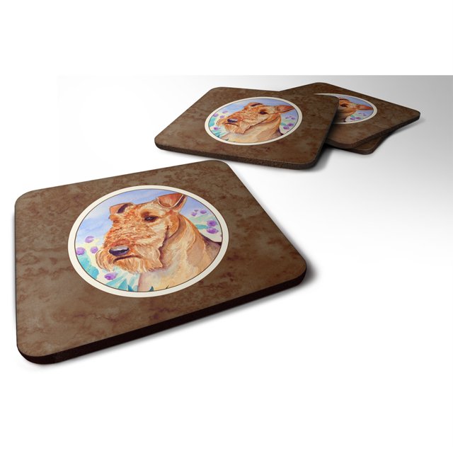 Posavasos de espuma Caroline's Treasures 7007FC Airedale Terrier con flores Multicolor
