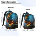 thumbnail image 3 of Bixox Spooky Halloween Printing Canvas Backpack Lightweight Casual Travel Backpack School Backpack Fits 15.6 Inch Notebook, 3 of 5