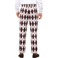 thumbnail image 3 of INSPIRAR CHIC Pantalones de Hombre con Patrón de Cuadros en Diamante, Corte Regular, Pantalones de Traje en Bloque de Color 36 Negro Blanco, 3 of 6