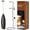 Black, variant on Handheld Electric Milk Frother Battery Operated Mini Drink Mixer Waterproof Detachable Stainless Steel Whisk with Stand One-click Start for Latte, Cappuccino,Hot Chocolate (White)