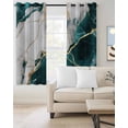 thumbnail image 2 of Marble Turquoise Blackout Curtains 72 Inches Long for Bedroom, Abstract Gold White Brick Stone Motif Thermal Insulated Room Darkening Black Out Window Curtain Panels Grommet Drapes for Living Room, 2 of 8