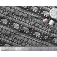 thumbnail image 3 of Soimoi Modal Satin Fabric Aztec & Tribal Elephant Animal Print Fabric by the Yard 42 Inch Wide, 3 of 3