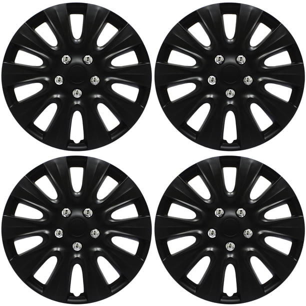 Cover Trend Set Of 4 Only Fits 17 Inch Wheels That Take Hubcaps Matte Black Hub Caps Wheel Covers Walmart Com Walmart Com