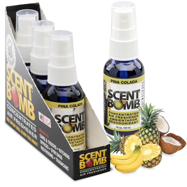 Spray ambientador Scent Bomb Piña Colada 30 ml, paquete de 4