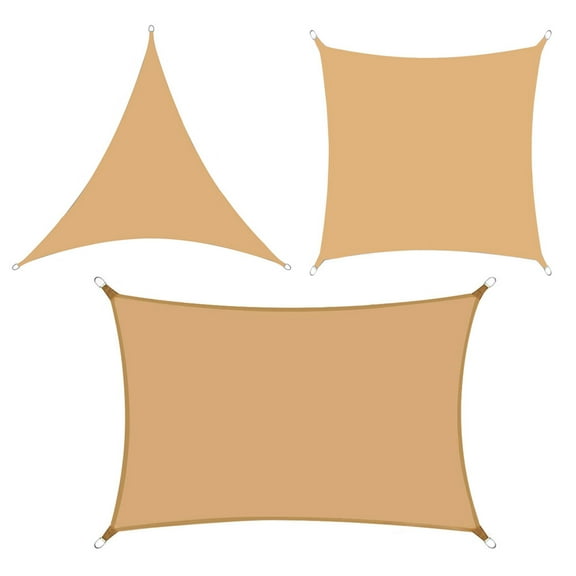 SLSRFD Outdoor Sun Shade Sail Canopy Rectangle Sand Uv Block Sunshade For Backyard Deck-Yellow-Triangle-10 ft