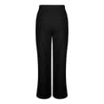 thumbnail image 5 of XAOFW Women's Casual Pants Solid Color Elastic Waist And Drawstring Ties Comfort Fit Wide Leg Trouser Daily Lounging Comfortable Trendy Slacks, 5 of 5