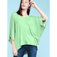 thumbnail image 4 of Made by Johnny Womens V-Neck Square Sleeves Oversized Loose Fit Top XL MINT, 4 of 6