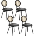 thumbnail image 1 of QinaQin Juego de 2 sillas para comedor con asiento acolchado grueso y patas metálicas, diseño moderno negro y compacto, ideal para cocina, sala o espacios pequeños, 1 of 9