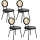 thumbnail image 1 of Yeshouse Sillas de cocina con tapizado grueso, modernas sillas de comedor negras (juego de 2), sillas de comedor que ahorran espacio con patas de metal para sala de estar, 1 of 9