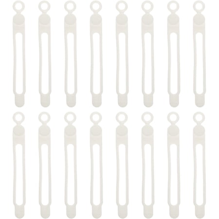 Zipper Tie 16pcs Silicone Cable Tie Cord Organizers Reusable Wire Warp Cord Fastener Electronic Supplies for Earphone Cord Cable 106MM White USB Cable