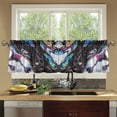 thumbnail image 4 of Yayeee Kitchen Curtains Tier Set of 2 Light Filtering 57"x36" Over Sink Window Panels, Black, 4 of 7