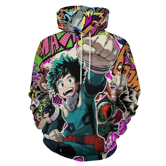 My Hero Academia Unisex Sweatshirts Loose Pullover Sweater Hooded Hoodie 3D Printing Jacket Winter Fall Clothes S