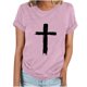 thumbnail image 1 of Camiseta Casual de Manga Corta de Cuello Redondo Impresa para las Mujeres, 95% Poliéster 5% Spandex Vintage Top Ligero para Diario, Fiesta Y Primavera Verano, 1 of 4