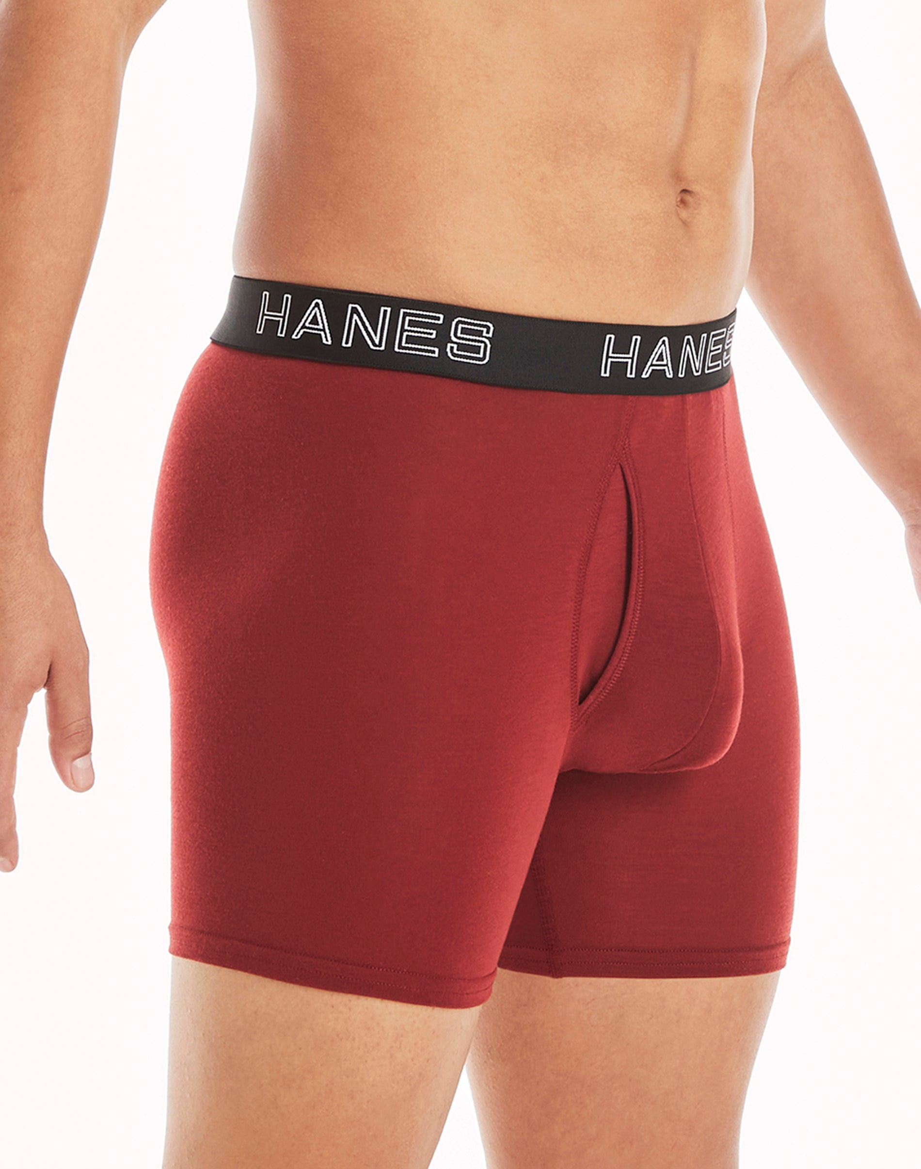 Hanes Ultimate Comfort Flex Fit Total Support Pouch Men's Boxer Brief  Underwear, Red/Blue/Black/Grey, 4-Pack Assorted S 