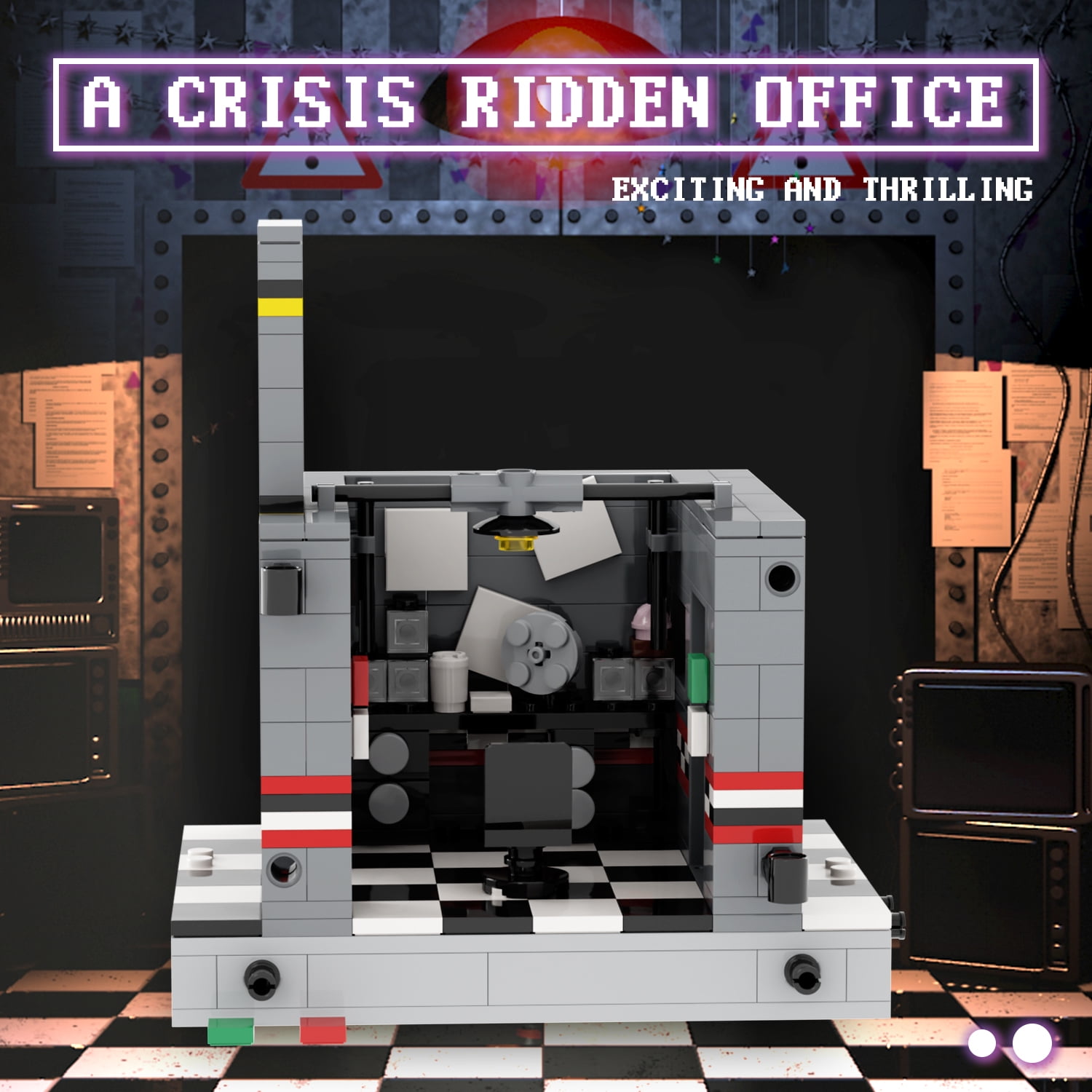 MOOXI FNAF Offices Building Set,Creative Cute Building Blocks Children Kits,Halloween for Kids(374pcs)