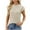 Khaki, variant on Xixinqiwan Women Shirts Short Sleeves,Women's Fashion Solid Round Neck Short Sleeves Casual T-shirts Clothes under $5.00