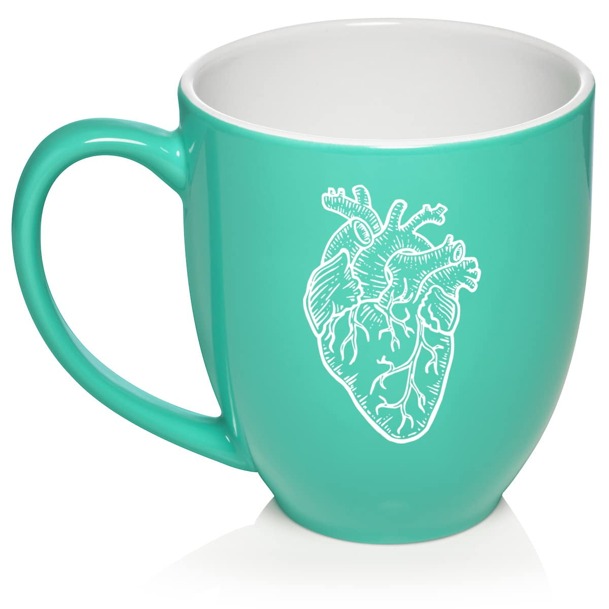 Anatomical Heart Ceramic Coffee Mug Tea Cup Gift for Her, Him, Sister