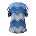 thumbnail image 5 of Pntutb Verano Mujer Cremallera Retro Impresión Cuello en V Suelta Manga Corta Camiseta top Pntutb Pntutb-5497, 5 of 5