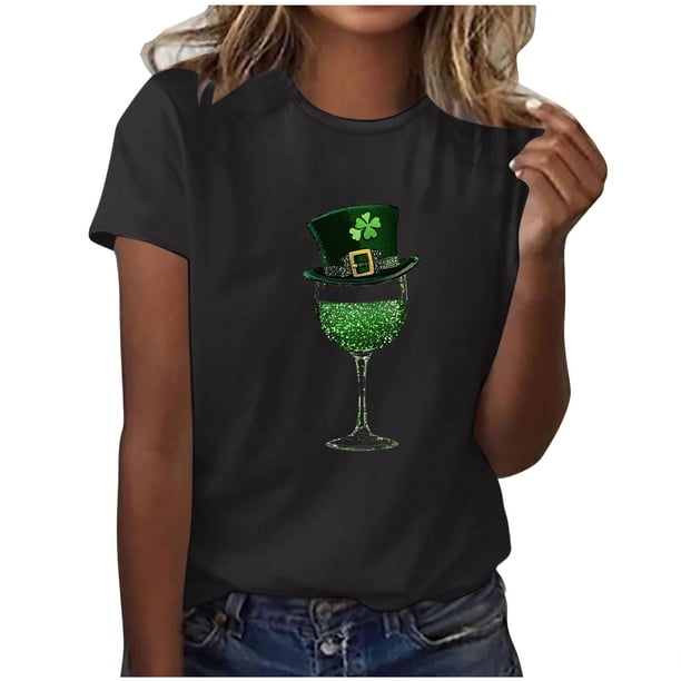 Camisas de Manga Corta para Mujeres Moda Casual Mujeres Camisa de Impresión Casual Cuello Redondo Pullover Tee Blusas de Manga Corta Casuales para Mujeres
