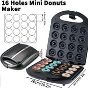 Mini Donut Maker Machine,1400W Non-Stick Electric Doughnut Baker Machine,Pancakes Maker for Kid-Friendly Breakfast, Snacks, Desserts & More with Non-stick Surface, Makes 16 Doughnuts