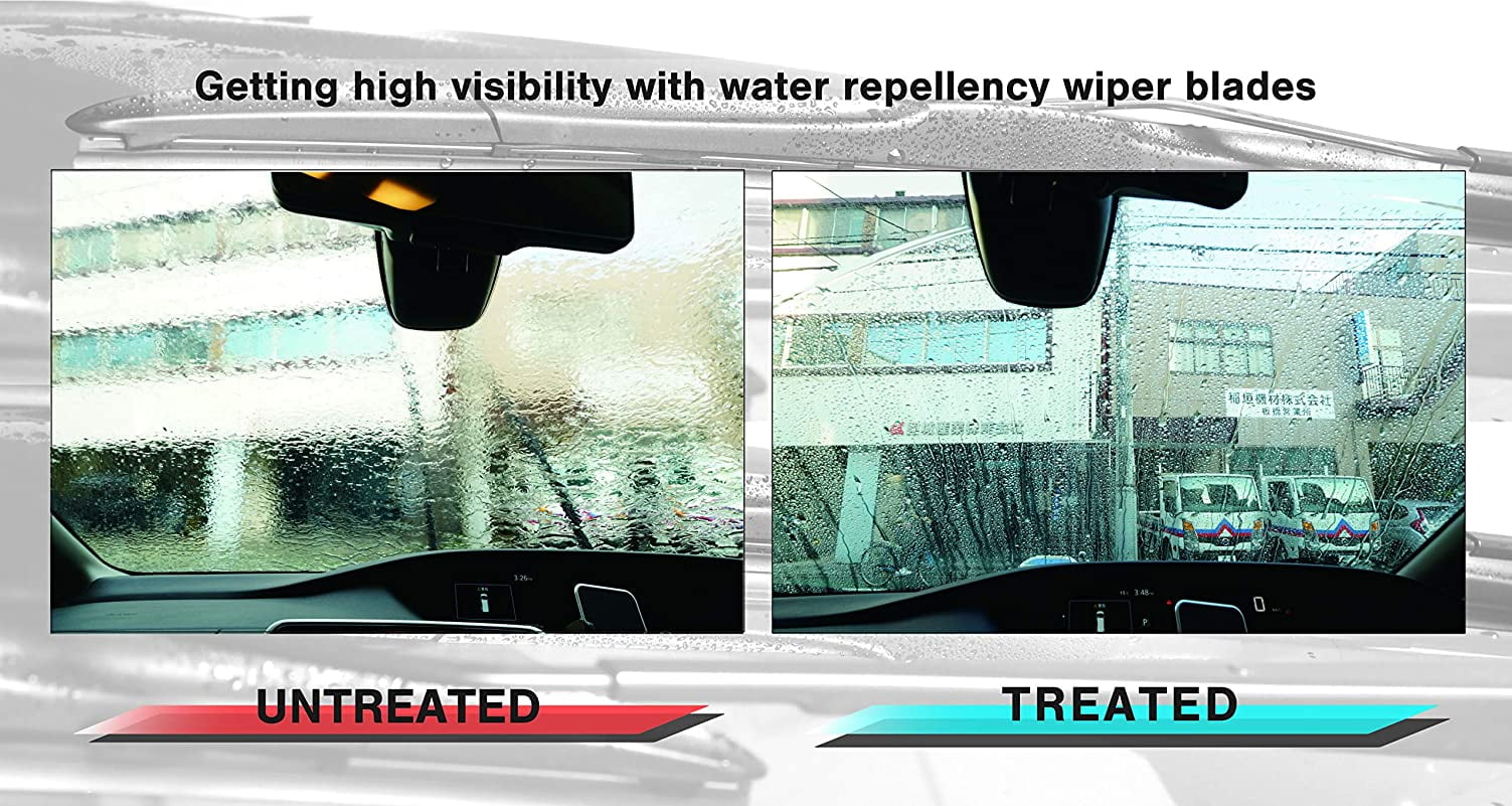 MITA DS Water Repellent Design Silicon Wiper Blade Fit for J-HOOK type 9x3, 9x4 SET OF 2