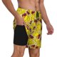 thumbnail image 2 of Balery Duck with Star Sunglasses Bañador para hombre, shorts de playa de secado rápido con entrepierna y forro de compresión-XX-Large, 2 of 6