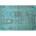 thumbnail image 1 of Ahgly Company Machine Washable Indoor Rectangle Persian Light Blue Traditional Area Rugs, 2' x 3', 1 of 4
