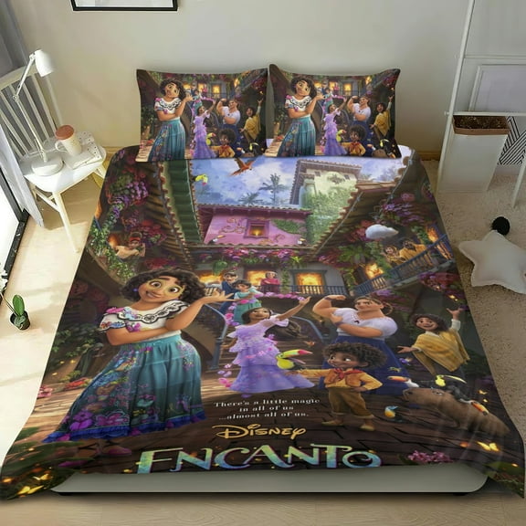 Encanto-themed Bed Sheet Set Three Piece Set Comfortable And Skin Friendly Unique Design Home Decor Gifts For Family Friends fans36x75Inches（90cm*190cm）