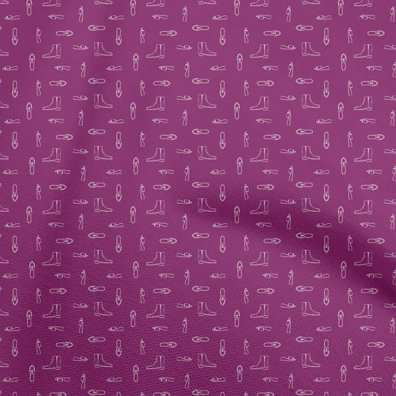 oneOone Cotton Poplin Dark Magenta Fabric Shoes Sewing Craft Projects Fabric Prints By Yard 56 Inch Wide