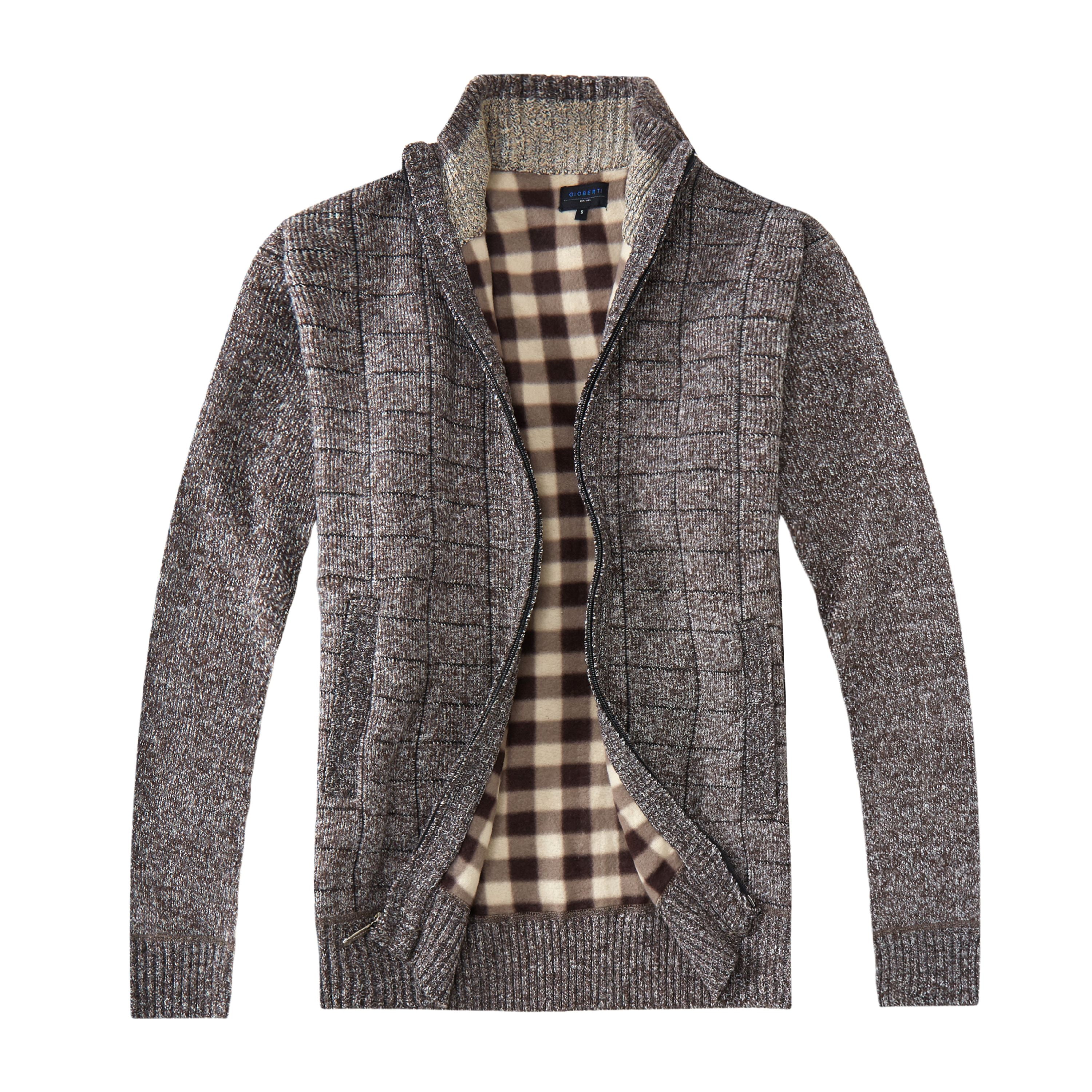 Gioberti Men's Knitted Regular Fit Full Zip Cardigan Sweater with Soft ...